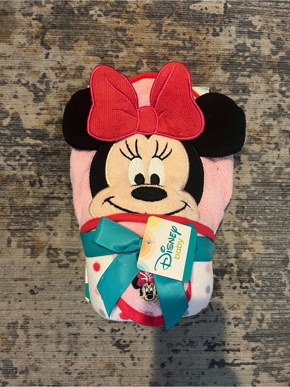 Baby Disney Minnie Mouse Pink Bow Hooded Towel